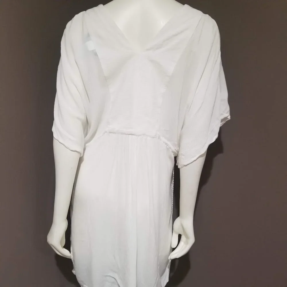 Lauren Ralph Lauren Crinkle Rayon Coverup Tunic White